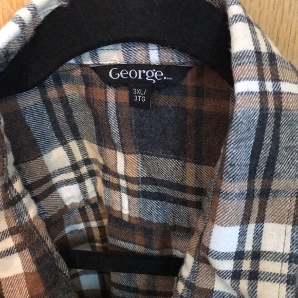 Mens plus Size 3XL plaid long sleeve button up casual shirt - Picture 2 of 3